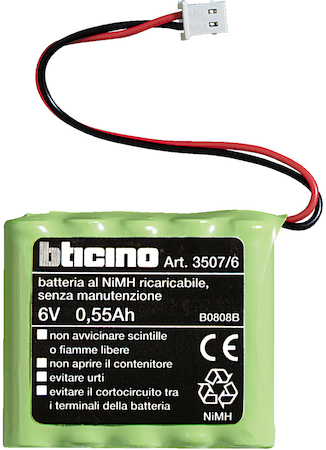 BTicino 3507/6 12В батарея 0.5А для внутренней сирены 4070 и N4070