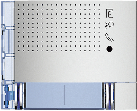 BTicino 351141 Лицевая панель звукового модуля + 2 кнопки вызова горизонтально, цвет allmetal