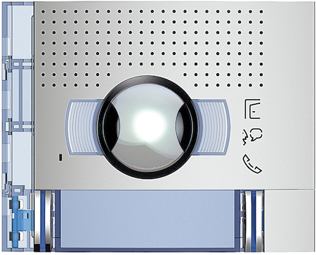 BTicino 351321 Лицевая панель аудио-видео модуля ш/у + 2 кнопки вызова, цвет allmetal