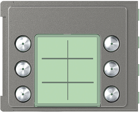 BTicino 352165 Панель лицевая модуля доп.кнопок вызова (6-8), 6 кнопок, Robur