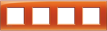 BTicino LNA4802M4OD LivingLight Рамка прямоугольная, 4 поста, цвет Оранжевый