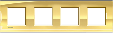 BTicino LNA4802M4OA LivingLight Рамка прямоугольная, 4 поста, цвет Золото