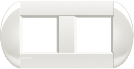 BTicino LNB4802M2BI LivingLight Рамка овальная, 2 поста, цвет Белый
