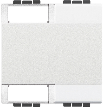 BTicino N4911M2TN LivingLight Клавиша с 2 отверстиями для вставки символа, размер 2 модуля, цвет белый