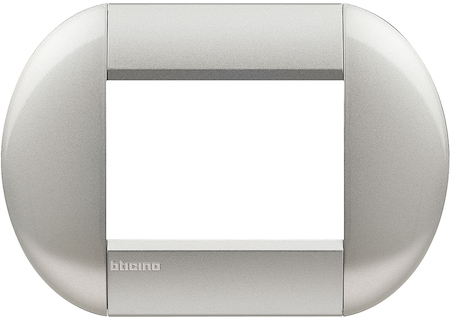 BTicino LNB4803TE LivingLight Рамка овальная, 3 модуля, цвет Алюминий