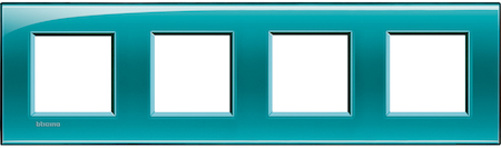 BTicino LNA4802M4VD LivingLight Рамка прямоугольная, 4 поста, цвет Зеленый