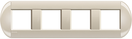 BTicino LNB4802M4CL LivingLight Рамка овальная, 4 поста, цвет Кремовый