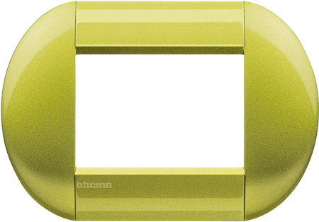BTicino LNB4803CT LivingLight Рамка овальная, 3 модуля, цвет Лимон