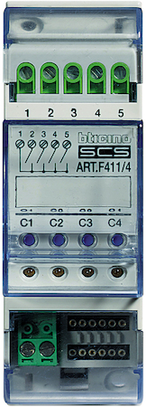 BTicino F411/4 Активирующее устройство с 4 реле, 2 модуля DIN