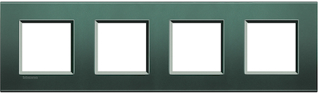 BTicino LNA4802M4PK LivingLight Рамка прямоугольная, 4 поста, цвет Зеленый шелк