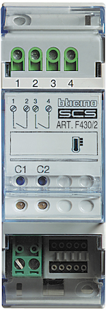 BTicino F430/2 Активирующее устройство для системы термоконтроля с 2 реле, DIN