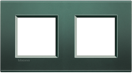 BTicino LNA4802M2PK LivingLight Рамка прямоугольная, 2 поста, цвет Зеленый шелк