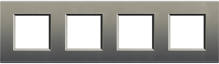 BTicino LNA4802M4AE LivingLight Рамка прямоугольная, 4 поста, цвет Серый шелк