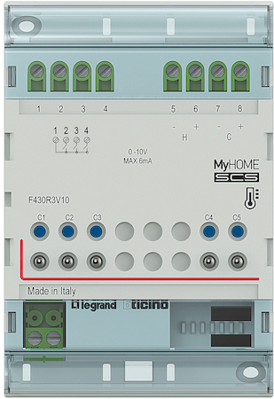 BTicino F430R3V10 Актуатор DIN 3к + 2x0-10V bus