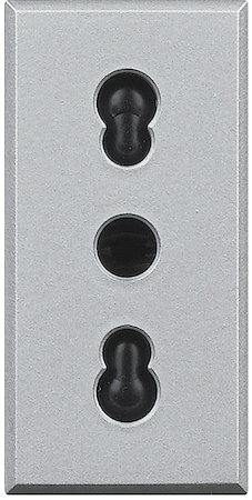 BTicino HC4180 Axolute Розетка 2К+З, 10/16 А 250 В~ с экранированными контактами, цвет алюминий