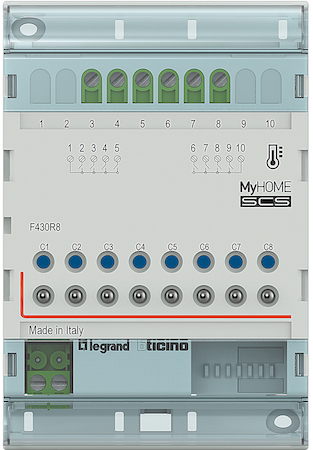 BTicino F430R8 Актуатор DIN 8 каналов bus