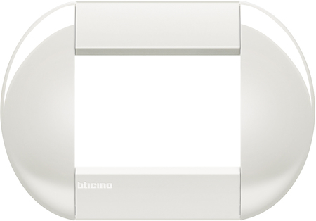 BTicino LNB4803BI LivingLight Рамка овальная, 3 модуля, цвет Белый