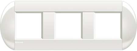 BTicino LNB4802M3BI LivingLight Рамка овальная, 3 поста, цвет Белый