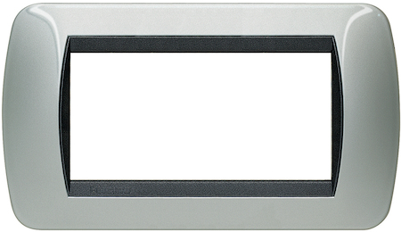 BTicino L4804AL Накладка на 4 модуля, Светлый Алюминий