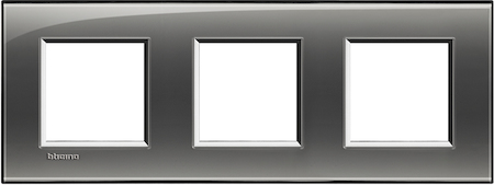 BTicino LNA4802M3KF LivingLight Рамка прямоугольная, 3 поста, цвет Лондонский туман