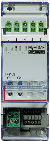 BTicino F411U2 MyHome SCS Активатор 2-канальный DIN