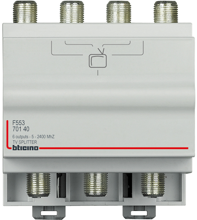 BTicino F553 Телевизионный разделитель (сплиттер) на 6 выходов, сигнал TV-SAT