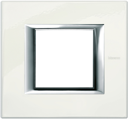BTicino HA4802BG Axolute декоративные накладки прямоугольной формы, лакированные, цвет фарфор, на 2 модуля