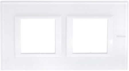 BTicino HA4802M2HVBB Axolute декоративные накладки прямоугольной формы, горизонтальные, White, цвет белое стекло, на 2+2 модуля
