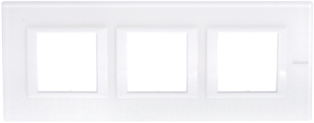 BTicino HA4802M3HVBB Axolute декоративные накладки прямоугольной формы, горизонтальные, White, цвет белое стекло, на 2+2+2 модуля