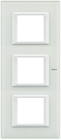 BTicino HA4802M3VBB Axolute декоративные накладки прямоугольной формы, White, цвет белое стекло, на 2+2+2 модуля