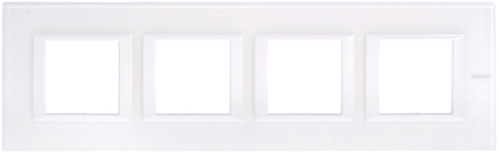BTicino HA4802M4HVBB Axolute декоративные накладки прямоугольной формы, горизонтальные, White, цвет белое стекло, на 2+2+2+2 модуля