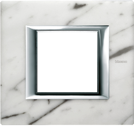 BTicino HA4802RMC Axolute декоративные накладки прямоугольной формы, камень, цвет мрамор Carrara, на 2 модуля