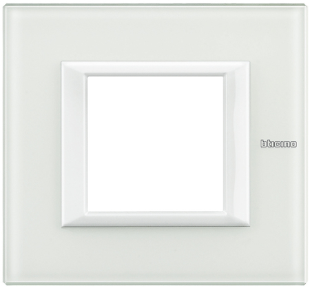 BTicino HA4802VBB Axolute декоративные накладки прямоугольной формы, White, цвет белое стекло, на 2 модуля