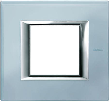 BTicino HA4802VZS Axolute декоративные накладки прямоугольной формы, стекло, цвет голубое стекло, на 2 модуля