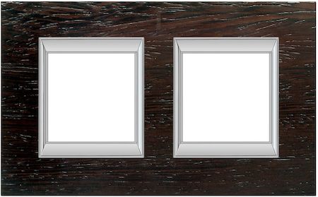 BTicino HA4802/2LWE Axolute декоративные накладки прямоугольной формы, дерево, цвет венге, на 2+2 модуля