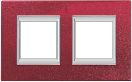 BTicino HA4802/2RC Axolute декоративные накладки прямоугольной формы, лакированные, цвет рубин, на 2+2 модуля