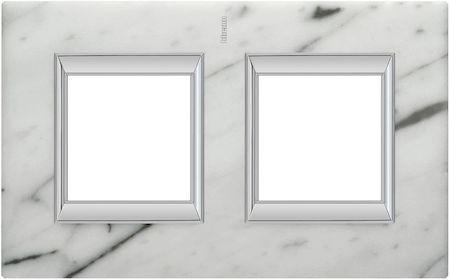 BTicino HA4802/2RMC Axolute декоративные накладки прямоугольной формы, камень, цвет мрамор Carrara, на 2+2 модуля