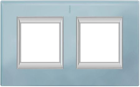 BTicino HA4802/2VZS Axolute декоративные накладки прямоугольной формы, стекло, цвет голубое стекло, на 2+2 модуля