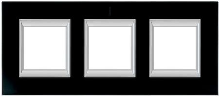 BTicino HA4802/3VNN Axolute декоративные накладки прямоугольной формы, стекло, цвет черное стекло, на 2+2+2 модуля