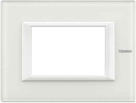 BTicino HA4803VBB Axolute декоративные накладки прямоугольной формы, White, цвет белое стекло, на 3 модуля