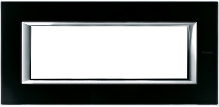 BTicino HA4806VNN Axolute декоративные накладки прямоугольной формы, стекло, цвет черное стекло, на 6 модулей