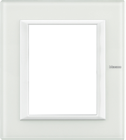 BTicino HA4826VBB Axolute декоративные накладки прямоугольной формы, White, цвет белое стекло, на 3+3 модуля