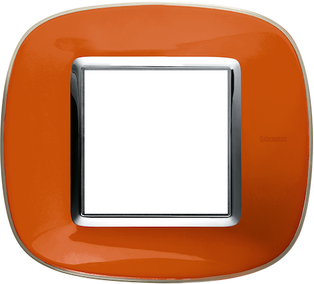 BTicino HB4802DR Axolute декоративные накладки в форме эллипса, прозрачные, цвет апельсиновая карамель, на 2 модуля