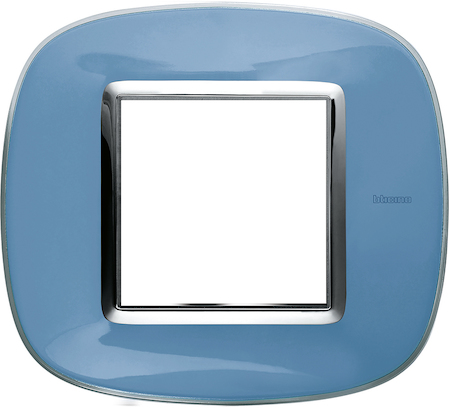 BTicino HB4802DZ Axolute декоративные накладки в форме эллипса, прозрачные, цвет голубая карамель, на 2 модуля