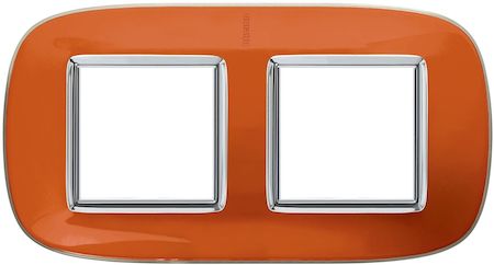 BTicino HB4802/2DR Axolute декоративные накладки в форме эллипса, прозрачные, цвет апельсиновая карамель, на 2+2 модуля