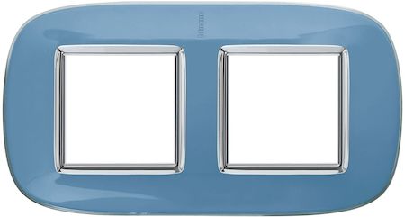BTicino HB4802/2DZ Axolute декоративные накладки в форме эллипса, прозрачные, цвет голубая карамель, на 2+2 модуля