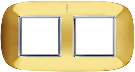 BTicino HB4802/2OR Axolute декоративные накладки в форме эллипса,глянцевые, цвет золото, на 2+2 модуля
