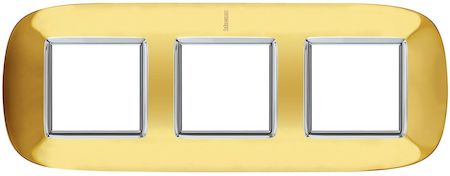 BTicino HB4802/3OR Axolute декоративные накладки в форме эллипса, глянцевые, цвет золото, на 2+2+2 модуля