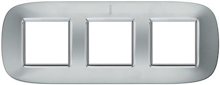 BTicino HB4802/3XC Axolute декоративные накладки в форме эллипса, метализированные, цвет зеркальный алюминий, на 2+2+2 модуля