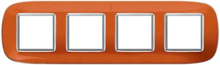 BTicino HB4802/4DR Axolute декоративные накладки в форме эллипса, прозрачные, цвет апельсиновая карамель, на 2+2+2+2 модуля
